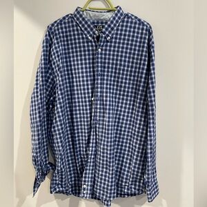 Cutter & Buck Navy and White Plaid Men's Shirt